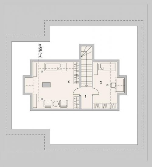 Rzut projektu LK&1129 - wersja lustrzana