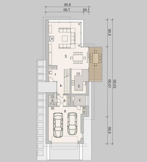 RZUT PARTERU LK&1137 - wersja lustrzana