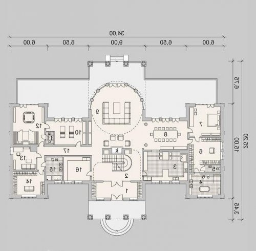 Rzut projektu LK&1126 - wersja lustrzana