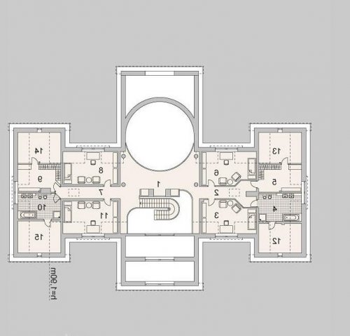 Rzut projektu LK&1126 - wersja lustrzana