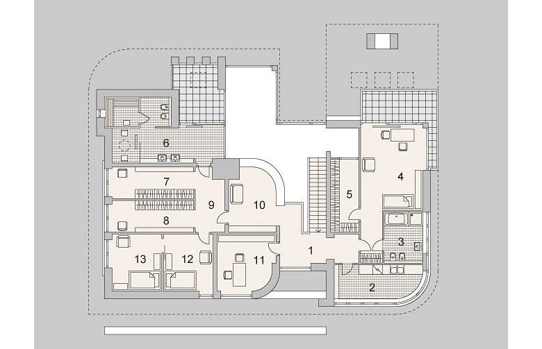 Projekt domu z poddaszem LK&1133 - rzut piętra