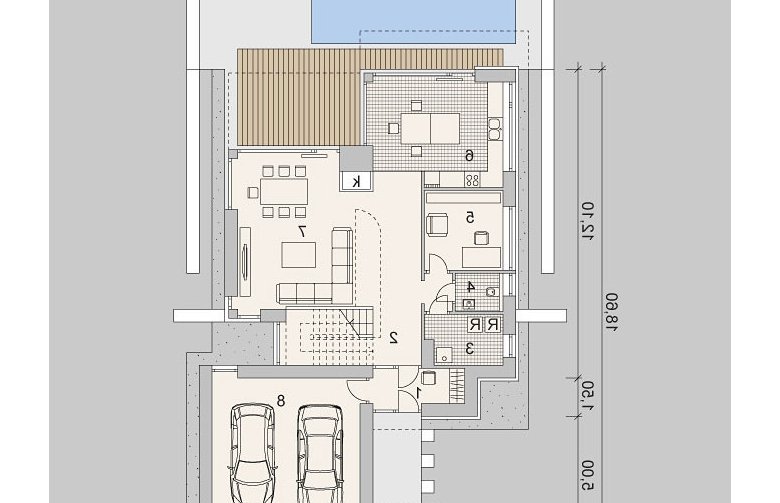 Projekt domu z poddaszem LK&1136 - parter