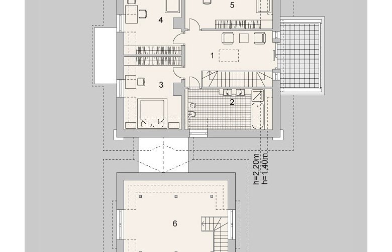 Projekt domu piętrowego LK&1132 - piętro