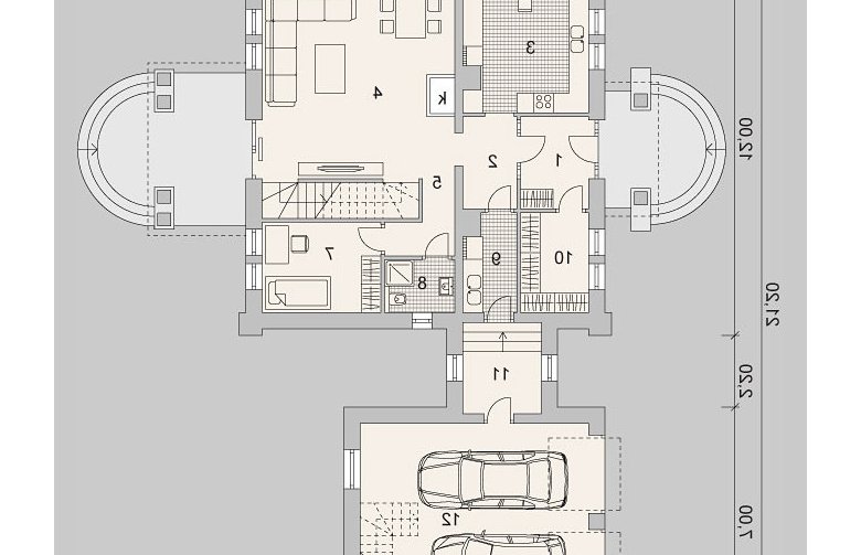 Projekt domu piętrowego LK&1132 - parter