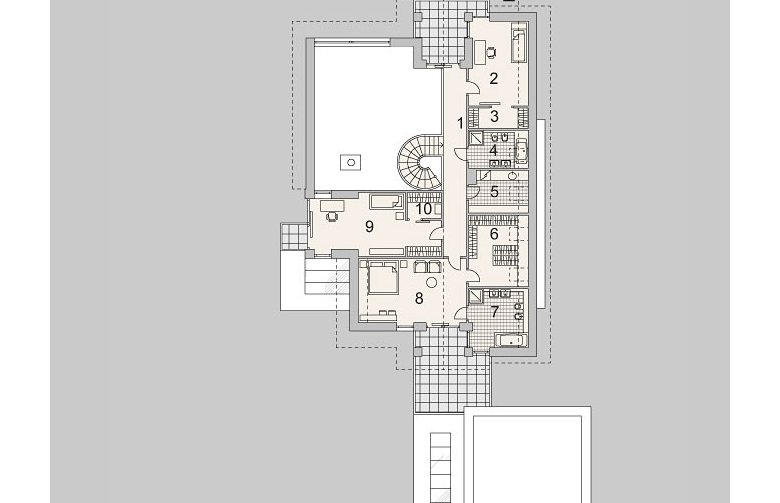 Projekt domu z poddaszem LK&1123 - piętro