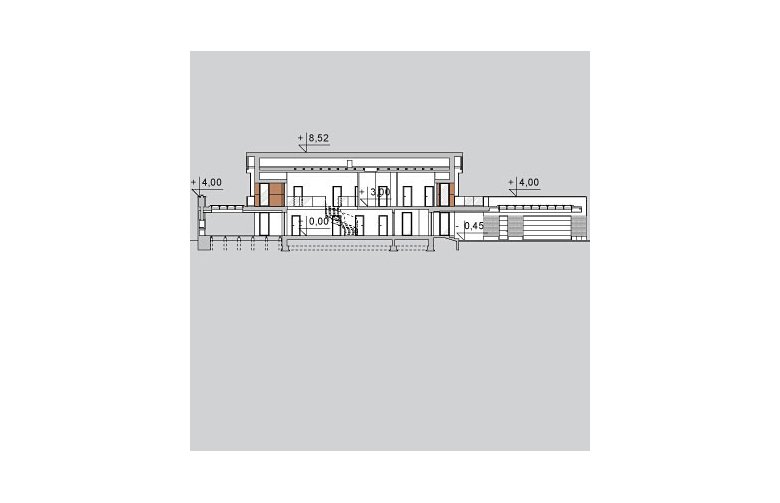 Projekt domu z poddaszem LK&1123 - przekrój 1