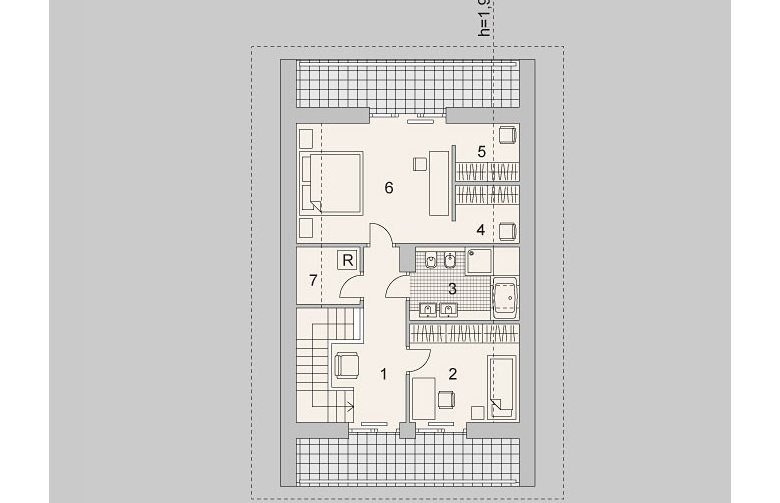 Projekt domu wielorodzinnego LK&1125 - piętro