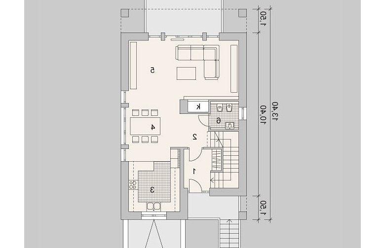 Projekt domu wielorodzinnego LK&1125 - parter