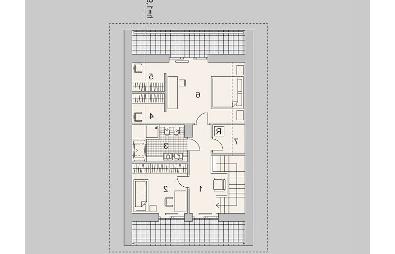 Projekt domu wielorodzinnego LK&1125 - piętro