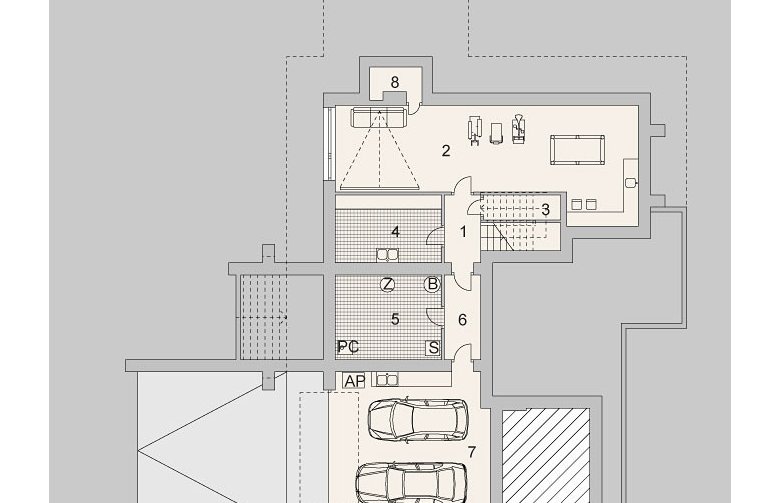 Projekt domu z poddaszem LK&1127 - piwnica