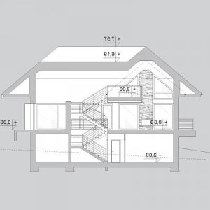 Przekrój projektu LK&1127 w wersji lustrzanej