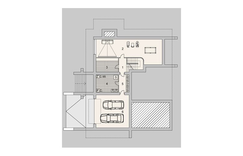 Projekt domu wielorodzinnego LK&1116 - piwnica