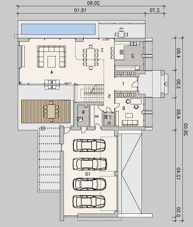 Rzut projektu LK&1121 - wersja lustrzana