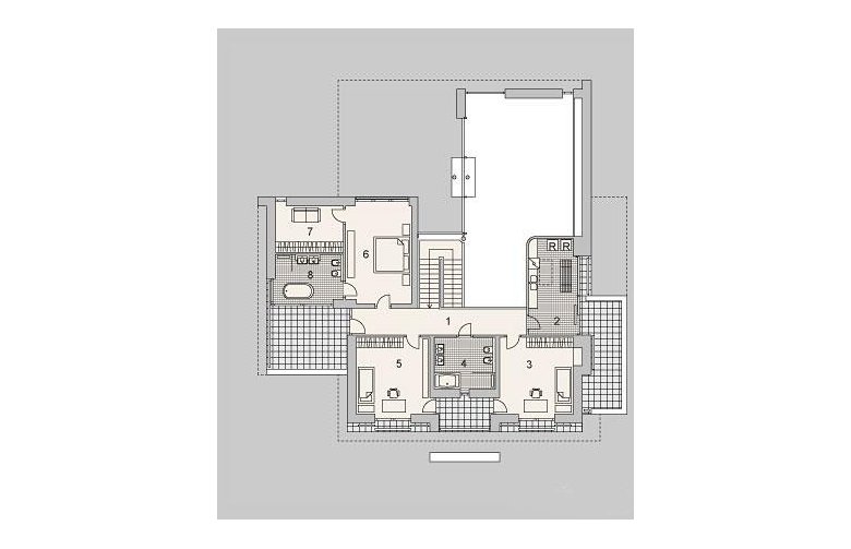 Projekt domu szkieletowego LK&1115 - piętro