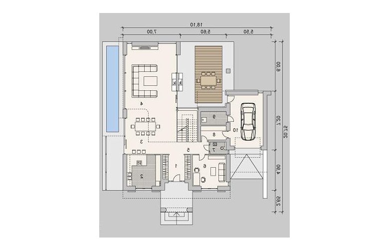 Projekt domu szkieletowego LK&1115 - parter