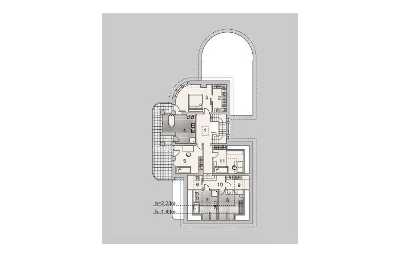 Projekt domu parterowego LK&1111 - piętro