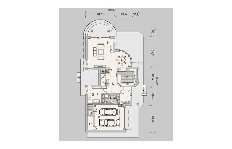 Projekt domu parterowego LK&1111 - parter