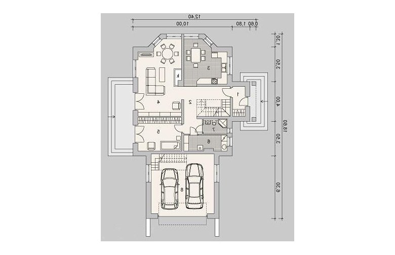 Projekt domu wielorodzinnego LK&1107 - parter