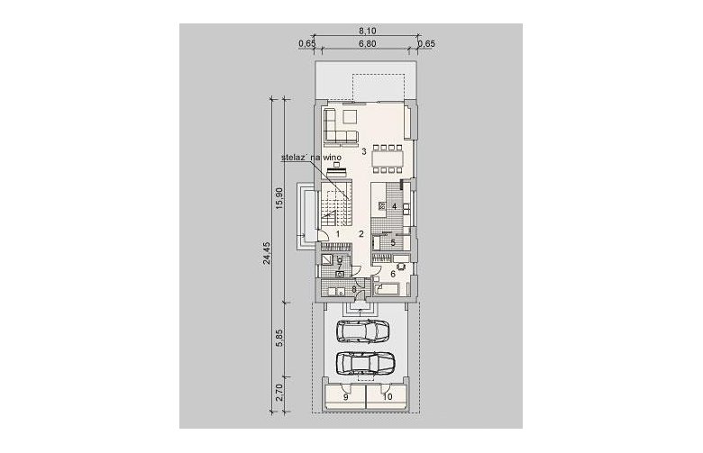 Projekt domu wielorodzinnego LK&1091 - parter