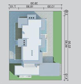 Usytuowanie budynku LK&1104 w wersji lustrzanej