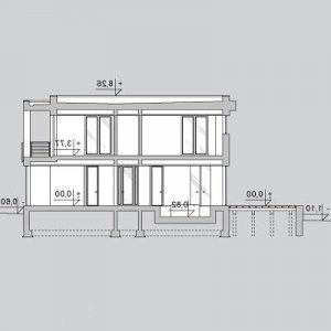 Przekrój projektu LK&1104 w wersji lustrzanej