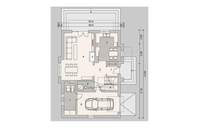 Projekt domu wielorodzinnego LK&1098 - parter