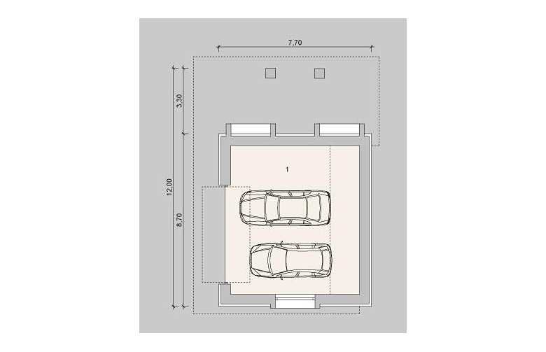 Projekt domu energooszczędnego G57 - parter