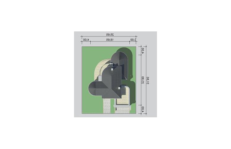 Projekt domu szkieletowego LK&1103 - Usytuowanie - wersja lustrzana