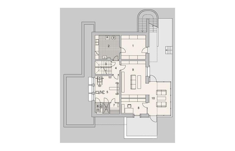 Projekt domu wielorodzinnego LK&1096 - piwnica