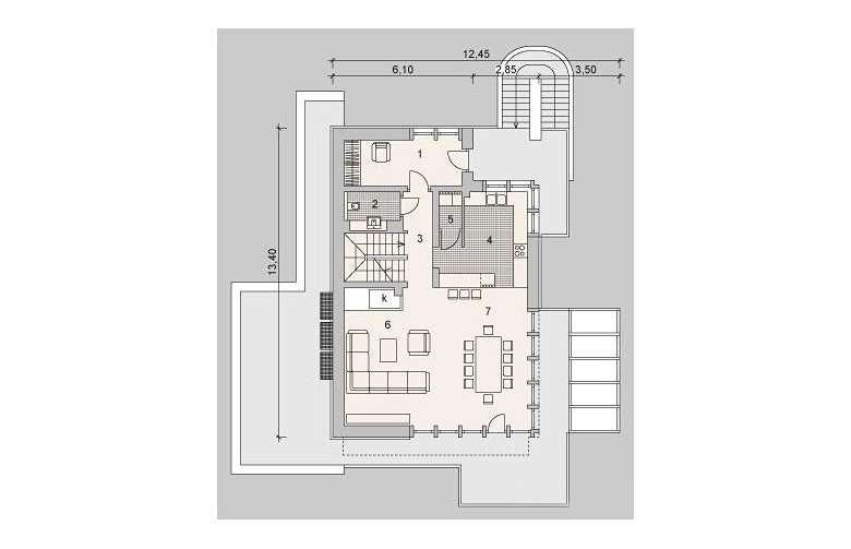 Projekt domu wielorodzinnego LK&1096 - parter