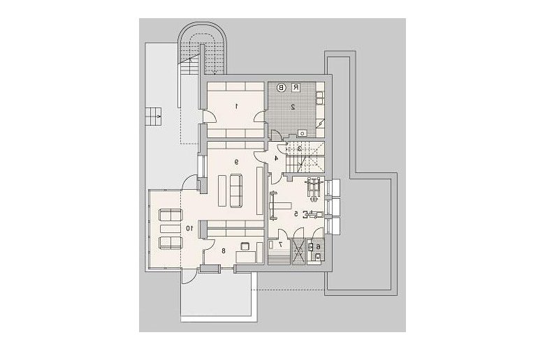 Projekt domu wielorodzinnego LK&1096 - piwnica