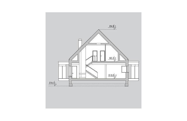 Projekt domu z poddaszem LK&1083 - przekrój 1