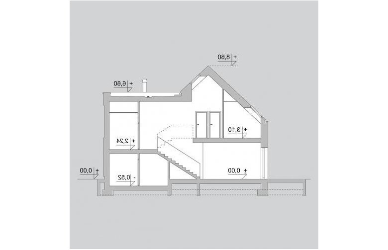 Projekt domu z poddaszem LK&1092 - przekrój 1