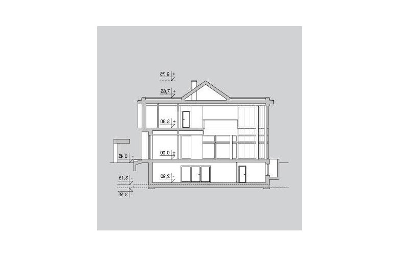 Projekt domu z poddaszem LK&1080 - przekrój 1
