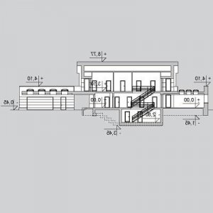 Przekrój projektu LK&1082 w wersji lustrzanej