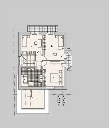 Rzut projektu LK&1062 - wersja lustrzana