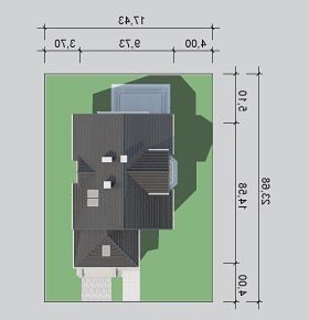 Usytuowanie budynku LK&1062 w wersji lustrzanej