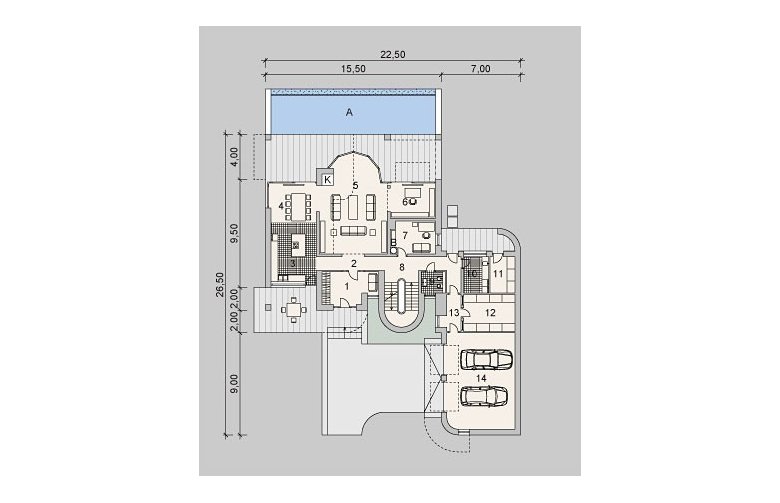 Projekt domu z poddaszem LK&1088 - 