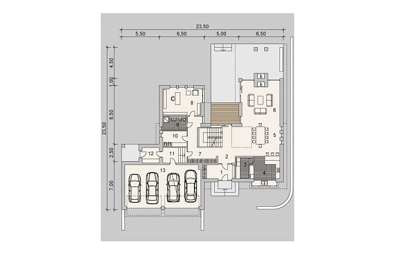 Projekt domu szkieletowego LK&1086 - 