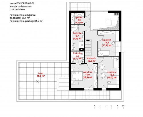 Rzut projektu Homekoncept 2 G2