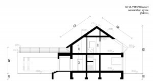 Przekrój projektu Homekoncept 2 G2 w wersji lustrzanej