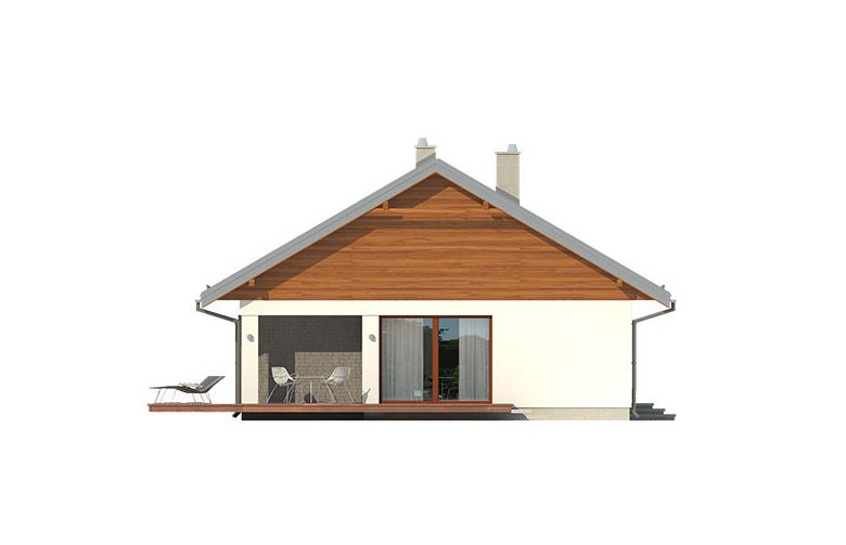 Projekt domu z bala Endo drewniany - elewacja 3
