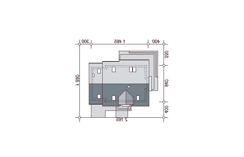 Projekt domu jednorodzinnego Karmelita Bis - Usytuowanie - wersja lustrzana
