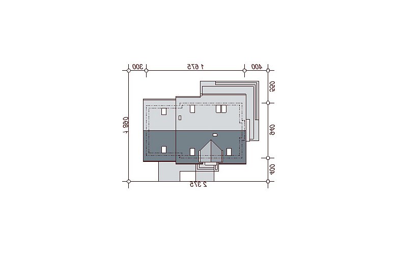 Projekt domu jednorodzinnego Karmelita Bis 2M - Usytuowanie - wersja lustrzana