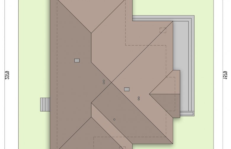 Projekt domu parterowego Szafran 2 - Usytuowanie - wersja lustrzana