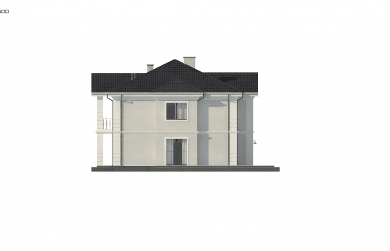 Projekt domu piętrowego Zx113 - elewacja 1