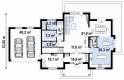 Projekt domu piętrowego Zx113 - rzut parteru