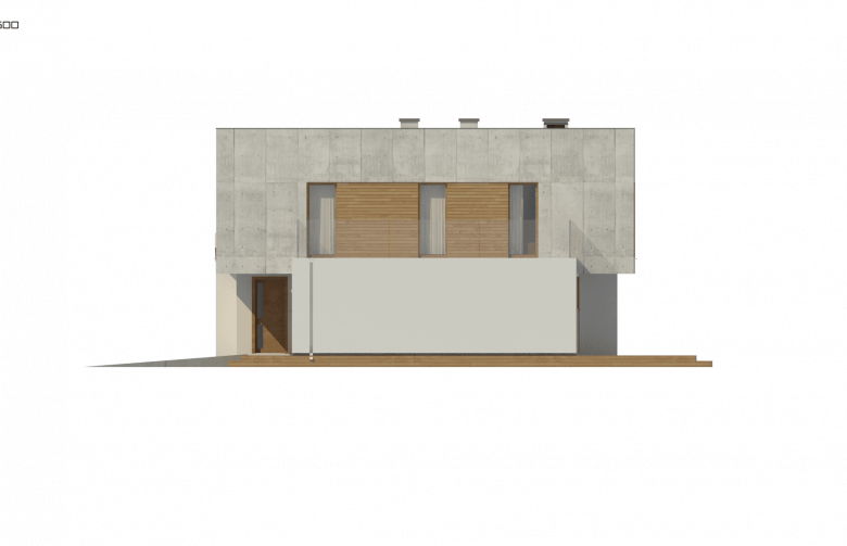 Projekt domu piętrowego Zx121 - elewacja 2