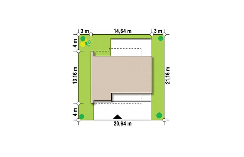 Projekt domu piętrowego Zx121 - Usytuowanie