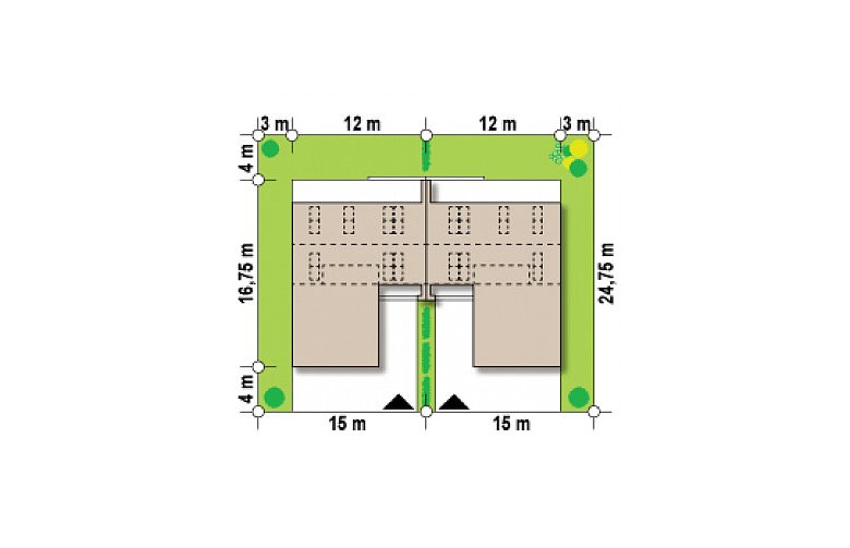 Projekt domu szeregowego Zb17 - Usytuowanie